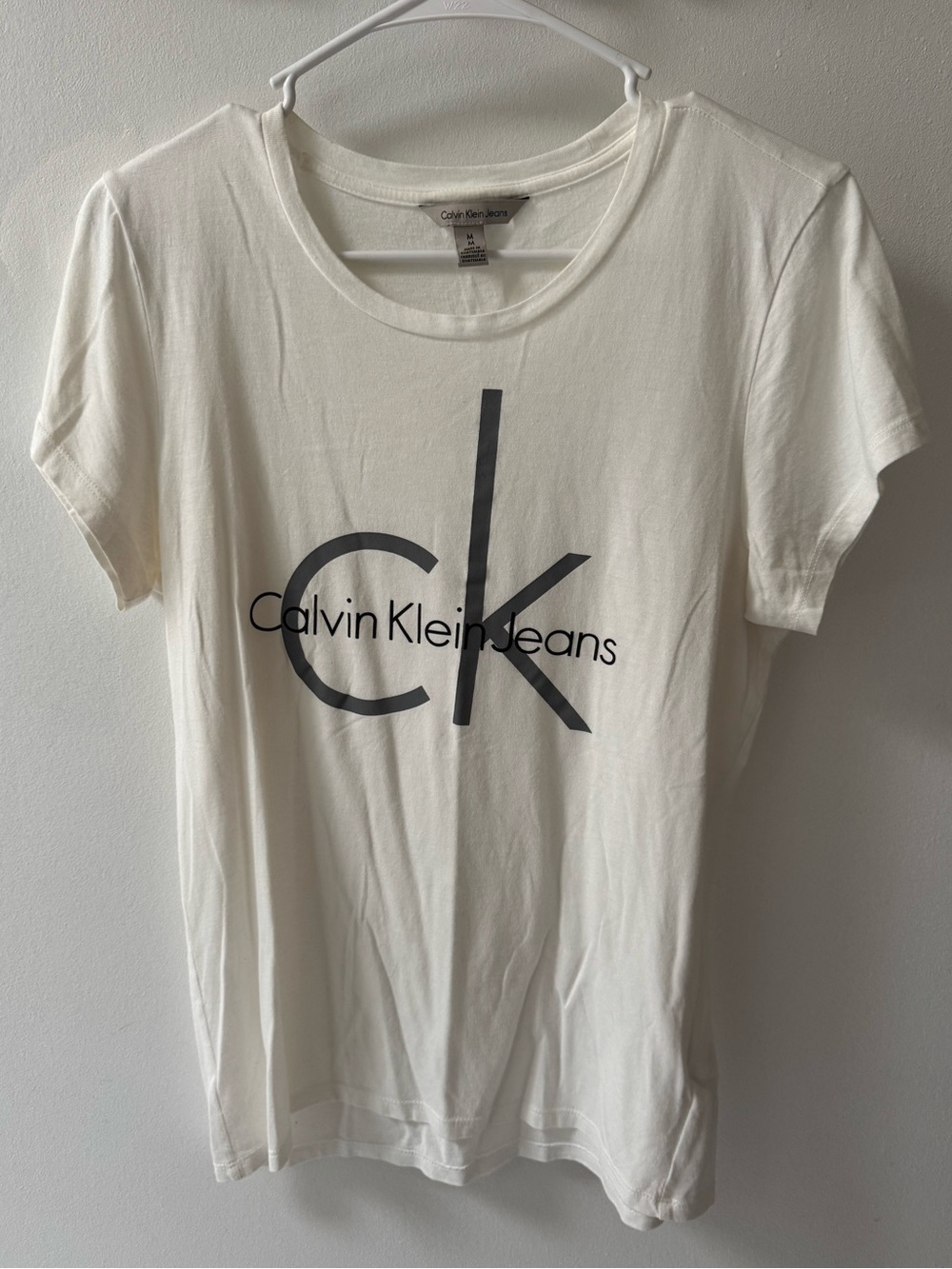 Calvin Klein Jeans Cream Short Sleeve CK Logo Tee